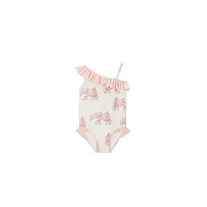 Milkbarn Infants 18-24 Months Off The Shoulder Swimsuit NWT Pink And Gray